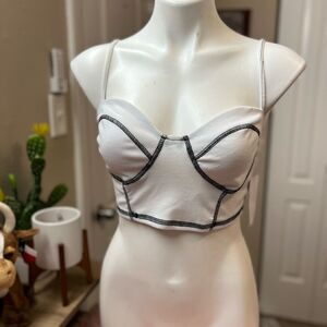 J for justify White crop top